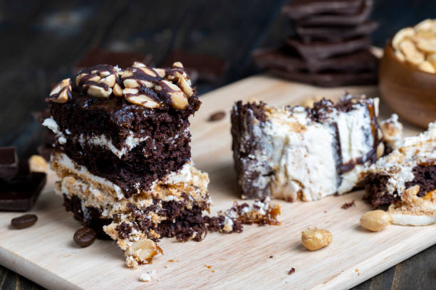 istock chocolate cake with nut filling and peanuts 1417970887