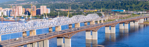 istock road and rail bridges across the river 1417971911