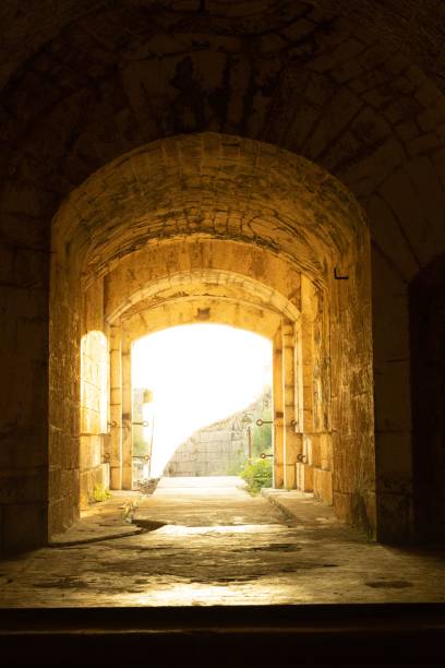 istock Vertical shot of an archway under the sunlight 1417972394