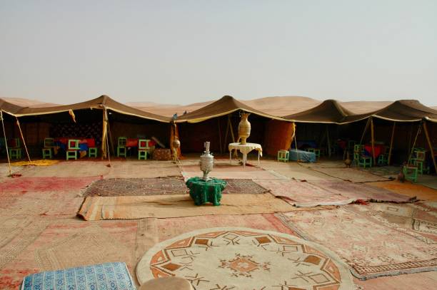 istock tents awaiting tourists for accommodation 1417974649