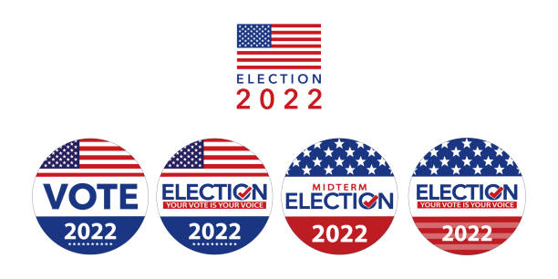 illustrazioni stock, clip art, cartoni animati e icone di tendenza di vota elezioni 2022 usa - interface icons election voting usa