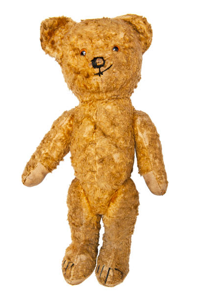 istock Old teddy bear isolated on white background 1417982424