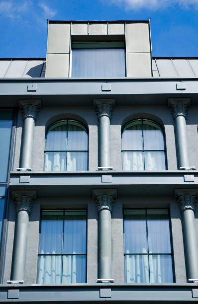 istock Architectural details of modern hotel building. 1417984100