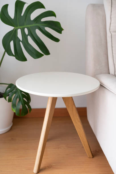 istock Round coffee table isolated in the living room 1417984497