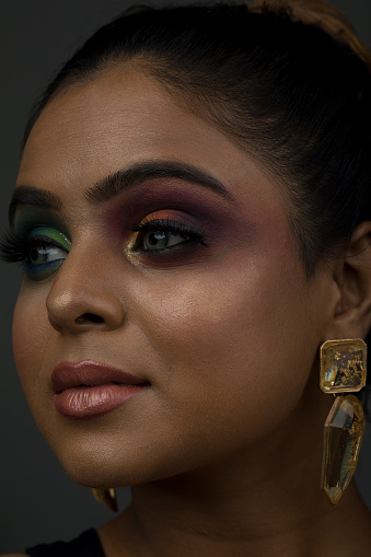 Portrait of beautiful female fashion model with make-up