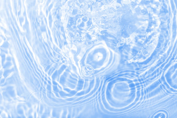 istock Water panoramic banner background. Water texture, water surface with rings and ripple. Spa concept background. Flat lay, top view, copy space, composition 1417989635