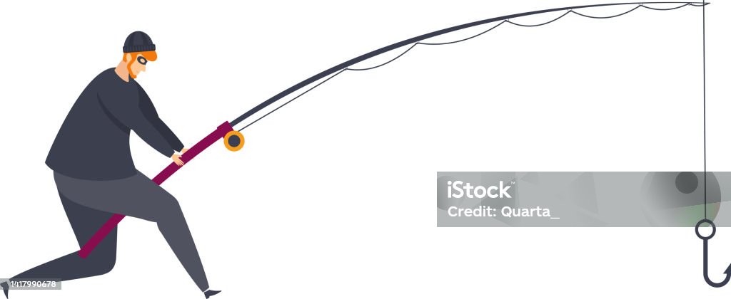 Fish Hacking A Computer Icon Hacker Attack Hacker With A Fishing Rod Email Hacking Stock ...