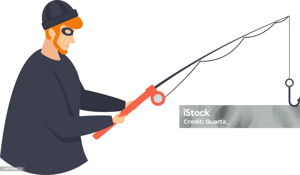 Fish Hacking A Computer Icon Hacker Attack Hacker With A Fishing Rod Email Hacking Stock ...