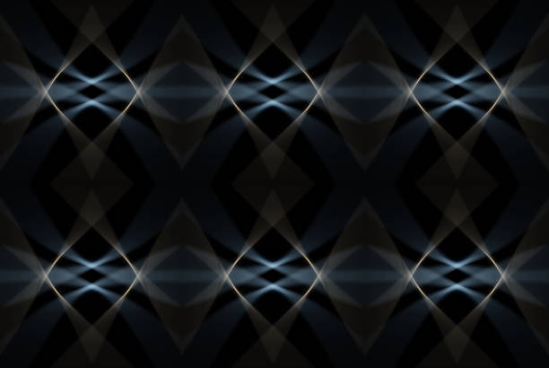 Freeze light - infinity, a game with light lines ,beautiful delicate blue and orange planes overlap each other on a black background,glitter glows