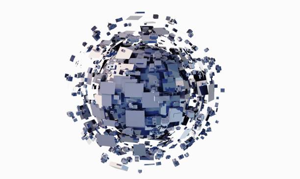 istock Sci fi technology background, Futuristic sci-fi ball, made of lots computer chips. Abstract technology background. 3D rendering illustration 1417992280