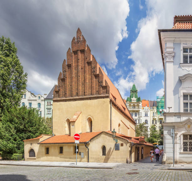 Old New Synagogue in Prague. Czhech Republic. stock photo