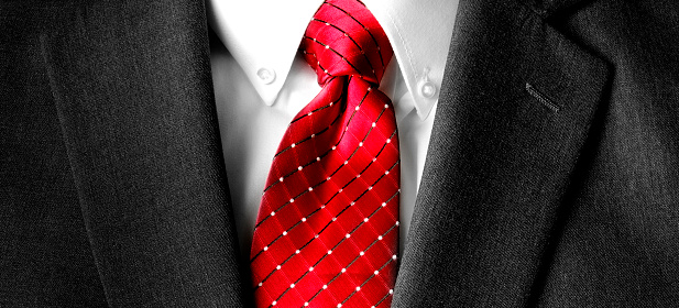Business suit white shirt and red tie for formal wear fashion