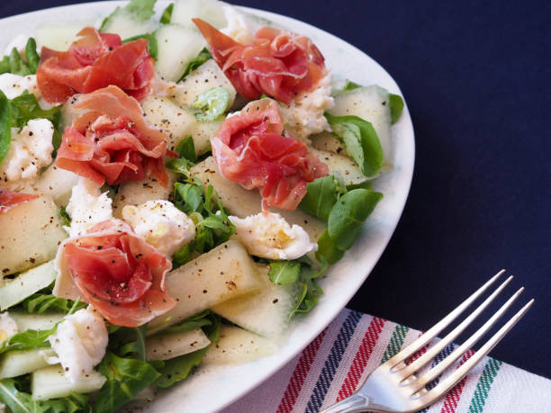 istock Plate with salad and vintage fork 1417992831