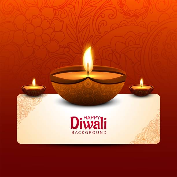 happy diwali dekoracyjne lampy olejne festiwal tle karty - 7070 stock illustrations