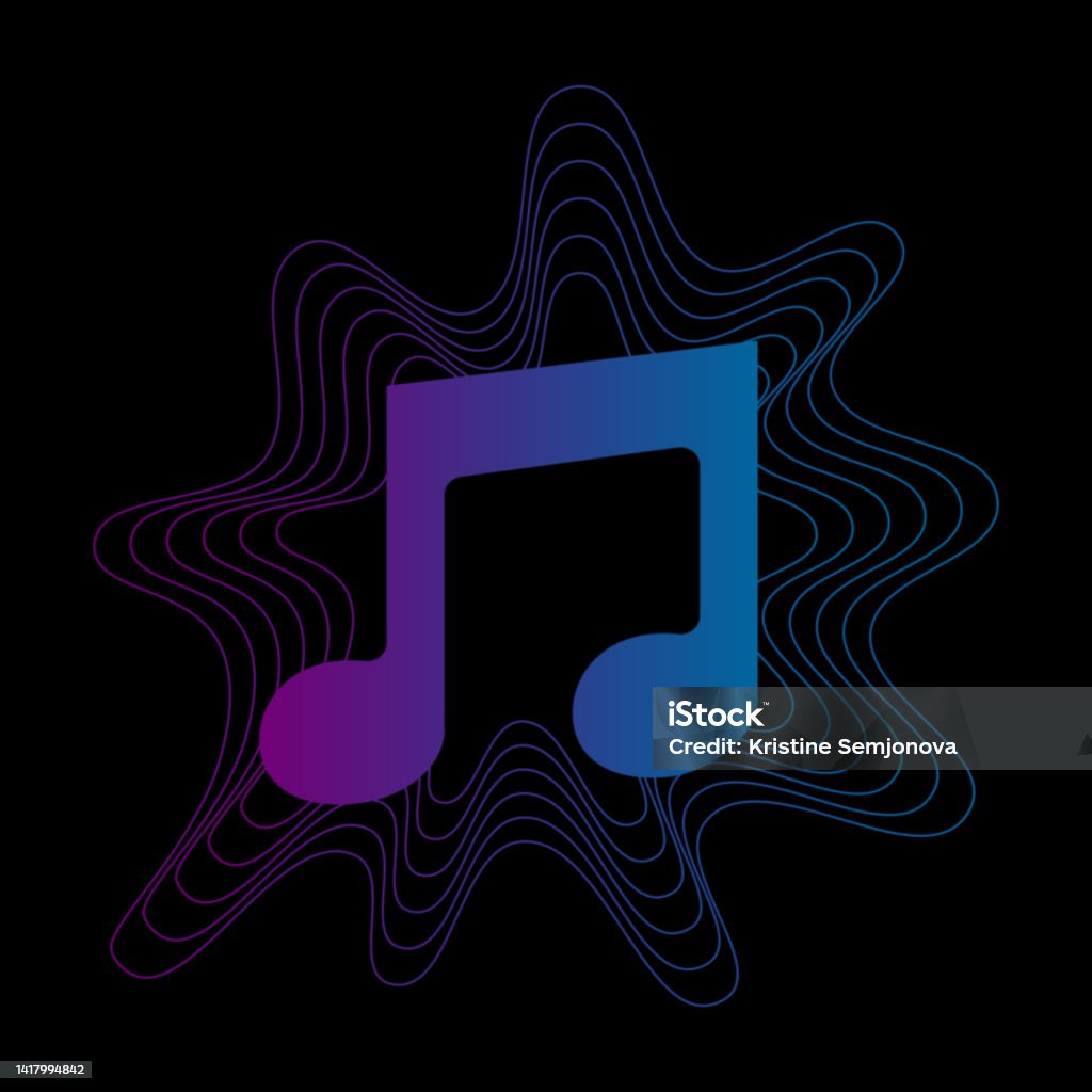 Sound Music Music Note Sound Wave Abstract Musical Design Vector Illustration Stock ...