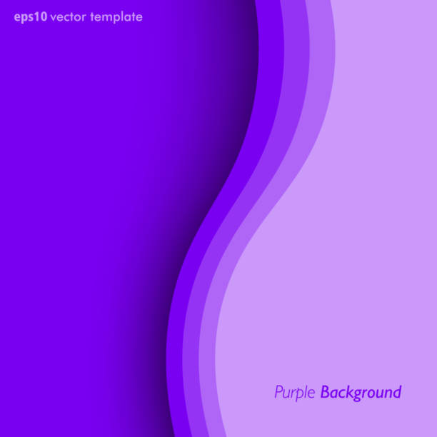 istock Abstract purple curve line background. Paper art template for presentations, banners, flyers, posters, vector illustration. 1417996041