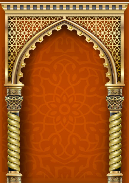 ilustrações de stock, clip art, desenhos animados e ícones de arch of gold in the oriental style - palace gate