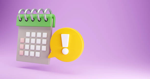 istock 3d rendering of Minimal calendar with notification on pastel background 1417997423