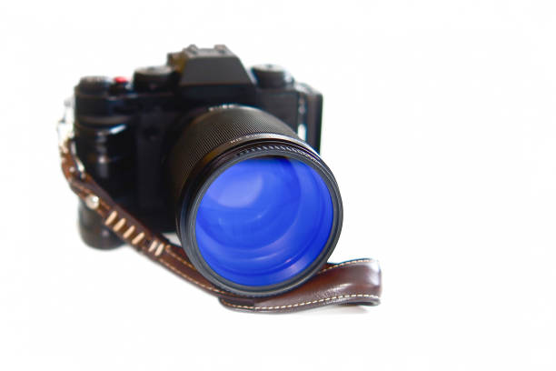 istock Camera lens with lens reflections. Background, blur, out of focus, bokeh. 1418006076