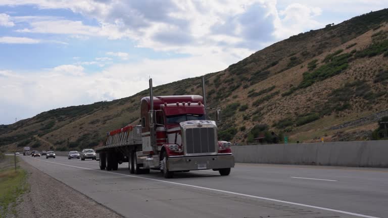 Custom Semi Truck on A Two Lane Highway