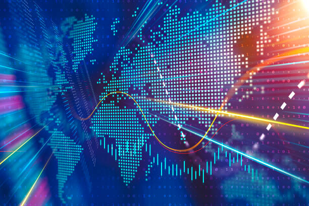 istock Data Technology Computer Generated Digital Currency and Exchange Stock Chart for Finance and Economy Display 1418012664
