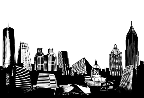 Atlanta Georgia Stylized Urban Cityscape