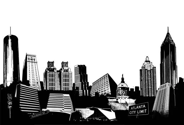 Vector illustration of Atlanta Georgia Stylized Urban Cityscape