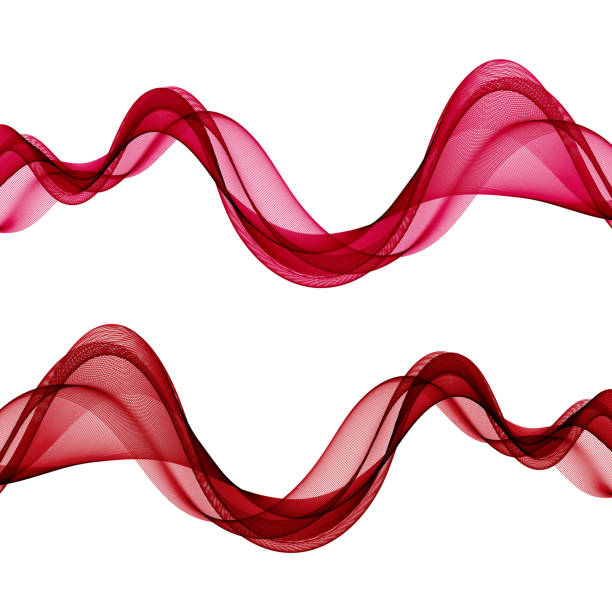 istock Abstract background of pink and red lines waves, transparent horizontal waves, design element 1418018082