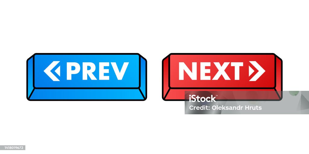 Next Label Sign Prev Next Label Next And Previous Button Web Buttons Vector Stock ...