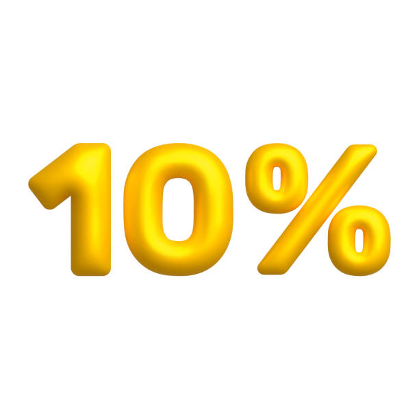 istock Sale 3D icon. Golden glossy 10 percent discount vector sign. 3d vector realistic design element. 1418029341