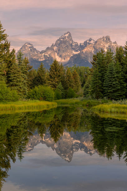istock Sunrise Reflection in the Tetons 1418029478