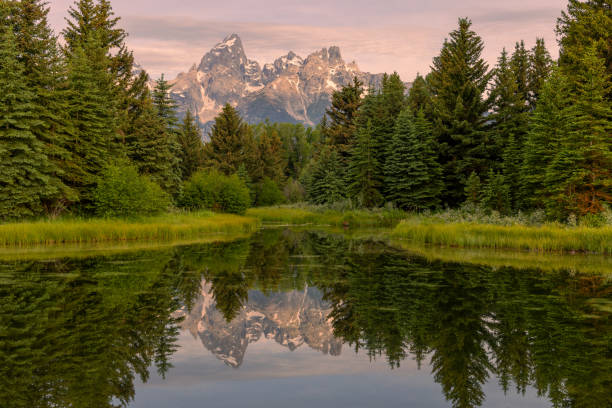 istock Sunrise Reflection in the Tetons 1418029479