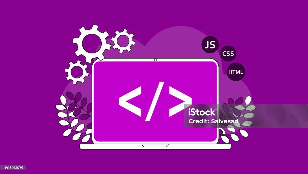 Website Programming Concept Coding Static Websites Javascript Css E ...