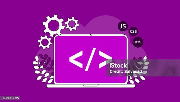 Website Programming Concept Coding Static Websites Javascript Css E ...