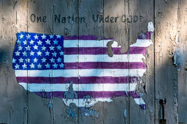 istock Map of Unites States as American Flag 1418038404
