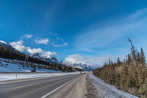 Along Trans Canada Highway to Rocky Mountains, Alberta, Canada