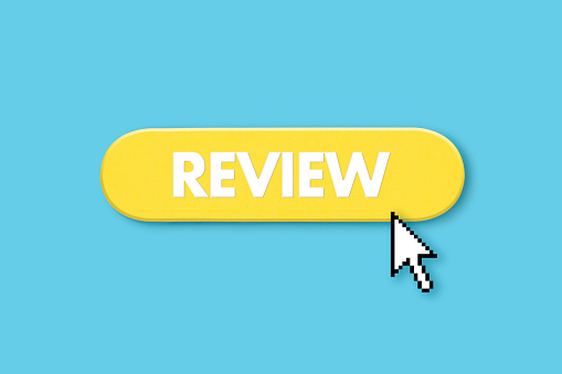 Mouse cursor over yellow colored review button