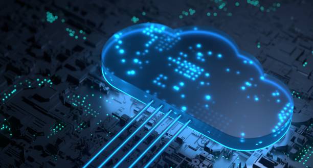 Cloud Computing Backup Cyber Security Fingerprint Identity Encryption Technology stock photo