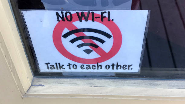 No Wi-Fi Sign stock photo