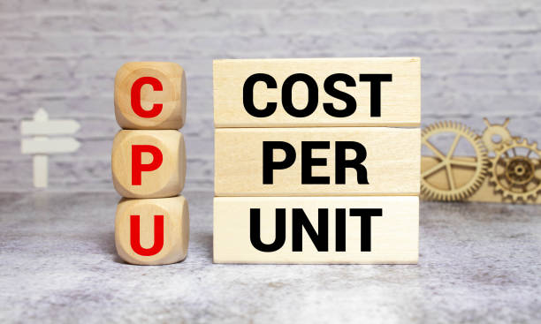 istock Closeup on businessman holding a card with text CPU COST PER UNIT, business concept image with soft focus background. 1418054229