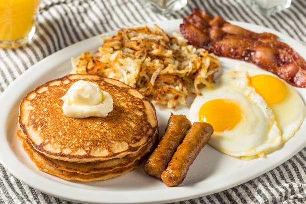 istock Full Homemade American Pancake Breakfast Brunch 1418056467