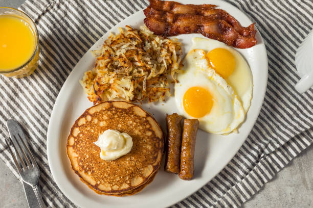 istock Full Homemade American Pancake Breakfast Brunch 1418056981