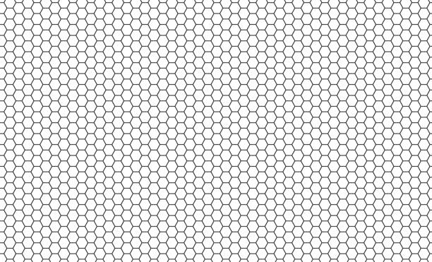 ilustraciones, imágenes clip art, dibujos animados e iconos de stock de patrón sin costuras de panal hexagonal. textura perfecta de rejilla de nido de abeja. textura de celda hexagonal. formas hexagonales de miel de abeja. ilustración vectorial sobre fondo blanco - hexagon tile pattern black