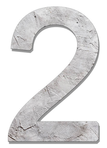 istock Number 2 with concrete texture, on white background 1418069117