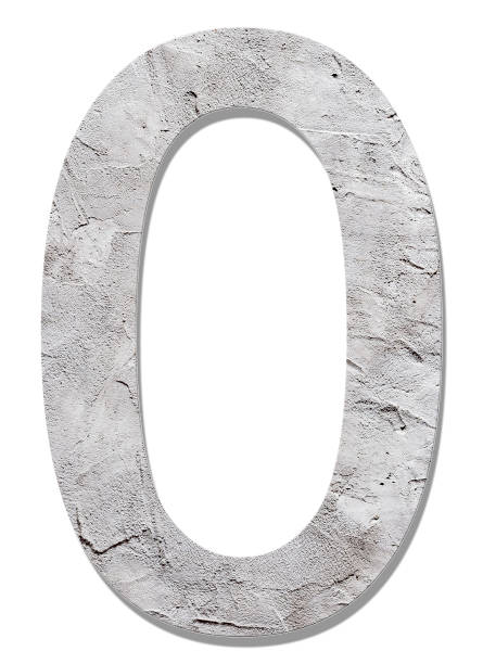 istock Number 0 with concrete texture, on white background 1418069134