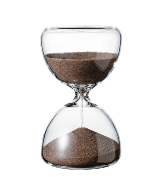 istock An hourglass placed on a white background. 1418072331