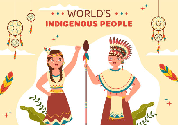 World Indigenous Peoples Day Background Template Hand Drawn Cartoon Flat Illustration World Indigenous Peoples Day Background Template Hand Drawn Cartoon Flat Illustration indigenous peoples day stock illustrations