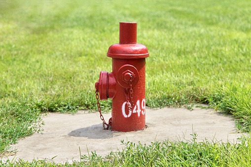 Fire Hydrant In Green Field