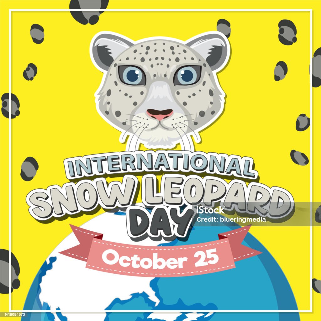 International Snow Leopard Day Stock Illustration - Download Image Now