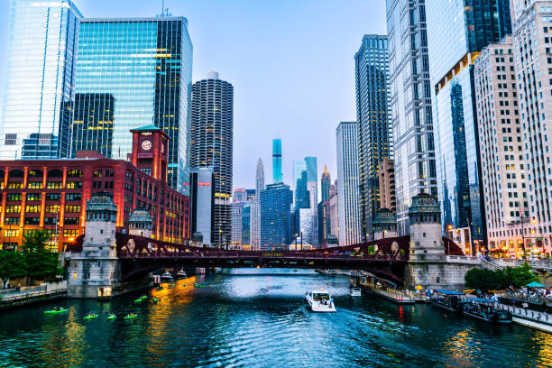 セントレジス - シカゴ - chicago skyline illinois downtown district ストックフォトと画像